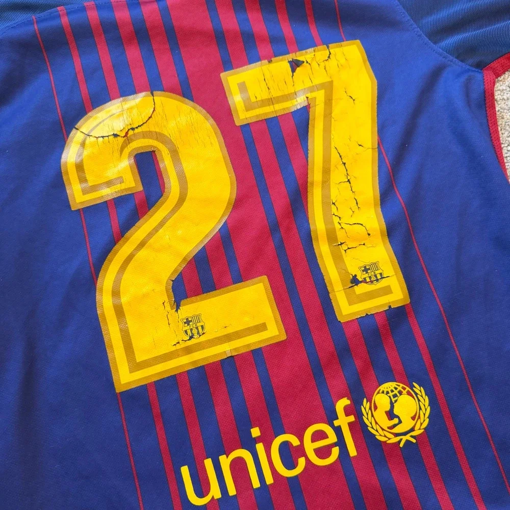 Nike FC Barcelona 2017-18 Home Aeroswift Jersey Blue Red La Liga Mens M 27